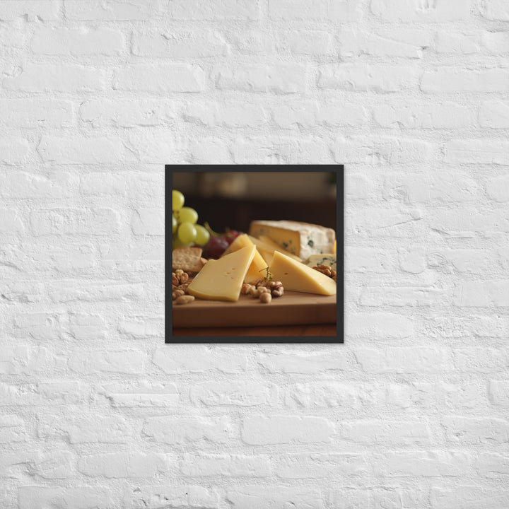 Cheese platter featuring Parmesan cheese Framed poster 🤤 from Yumify.AI