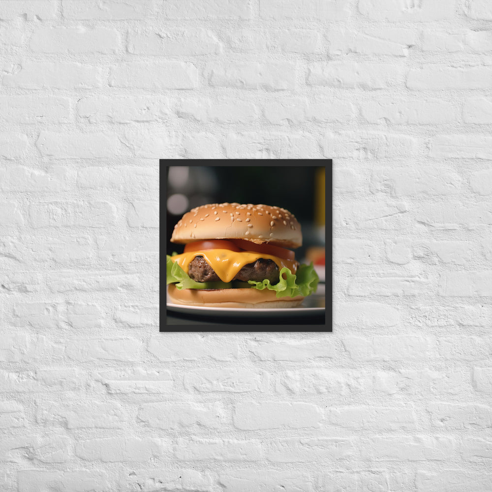 Cheddar Stuffed Burger Framed poster 🤤 from Yumify.AI