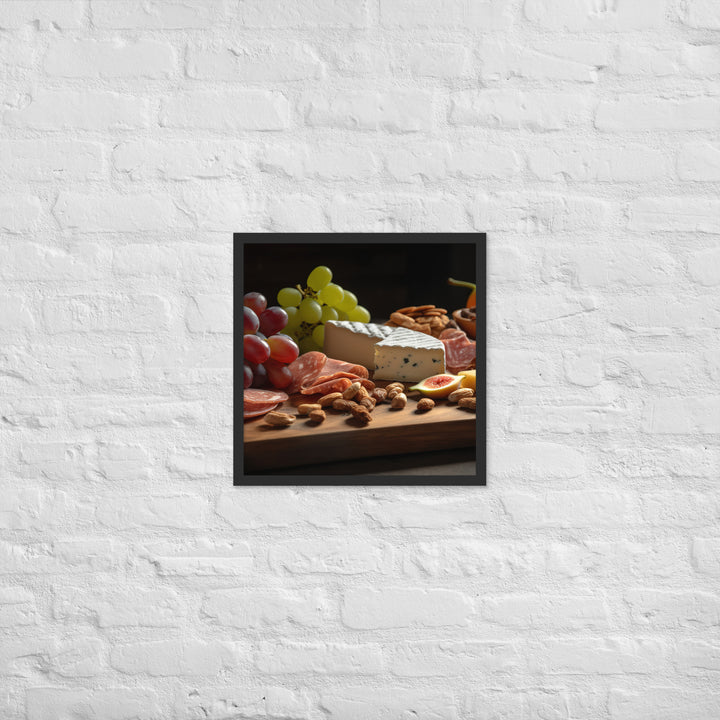 Charcuterie Board with Swiss Cheese Framed poster 🤤 from Yumify.AI