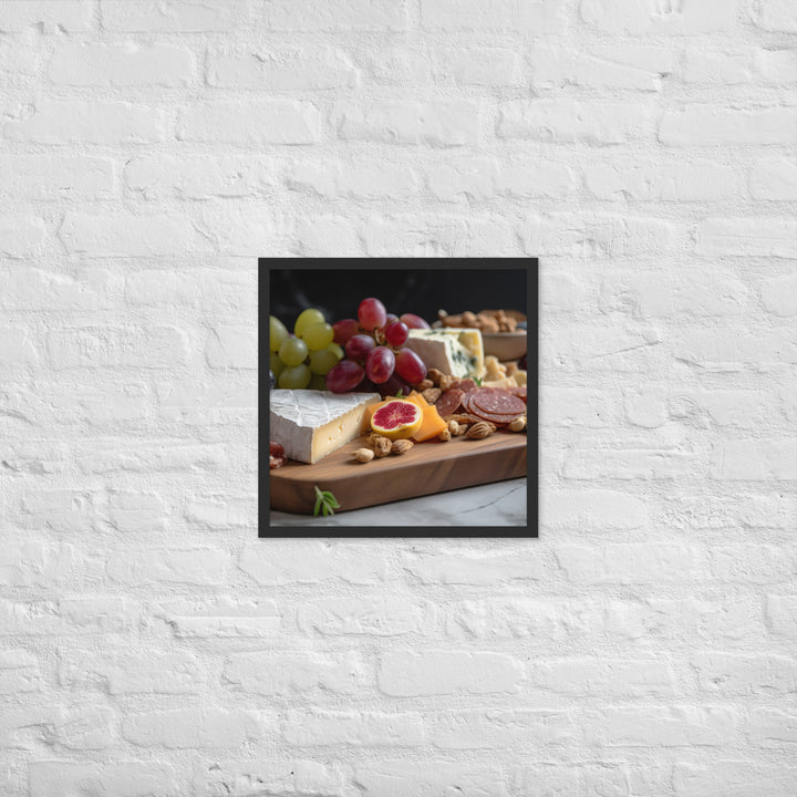 Charcuterie Board with Swiss Cheese Framed poster 🤤 from Yumify.AI