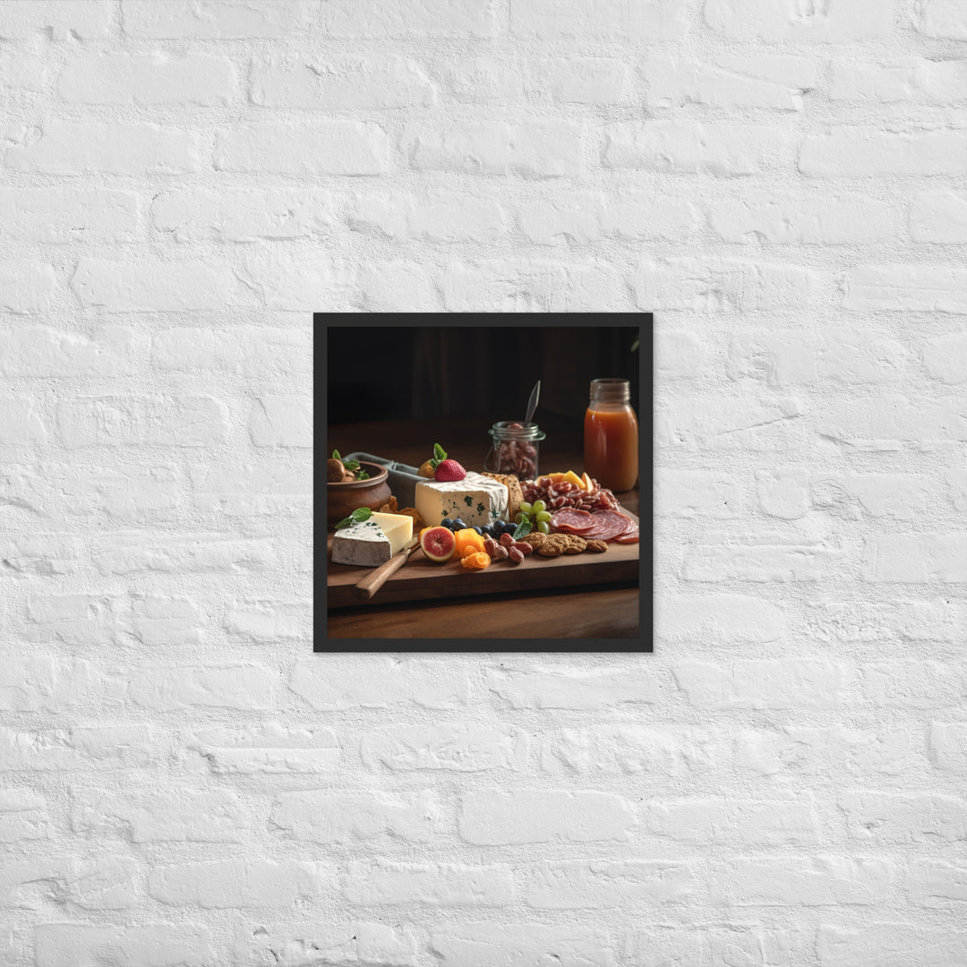 Charcuterie Board with Swiss Cheese Framed poster 🤤 from Yumify.AI