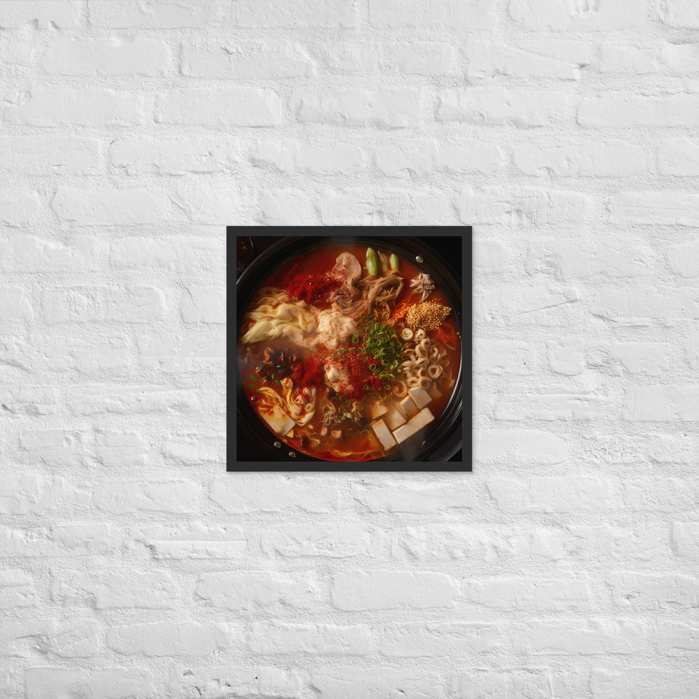 A hot pot filled with Kimchi Framed poster 🤤 from Yumify.AI