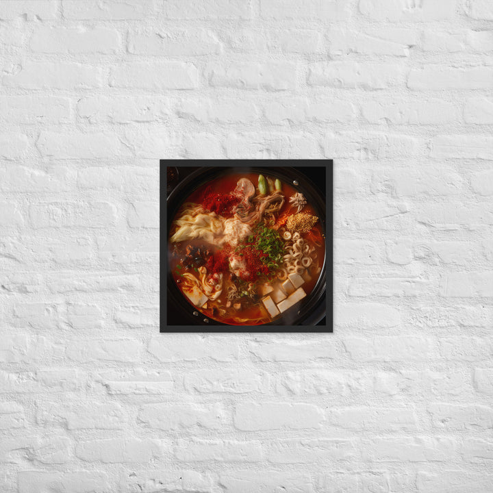 A hot pot filled with Kimchi Framed poster 🤤 from Yumify.AI