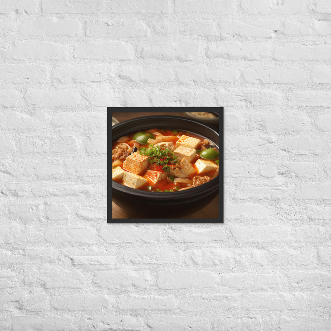 Kimchi Tofu Soup Framed poster 🤤 from Yumify.AI