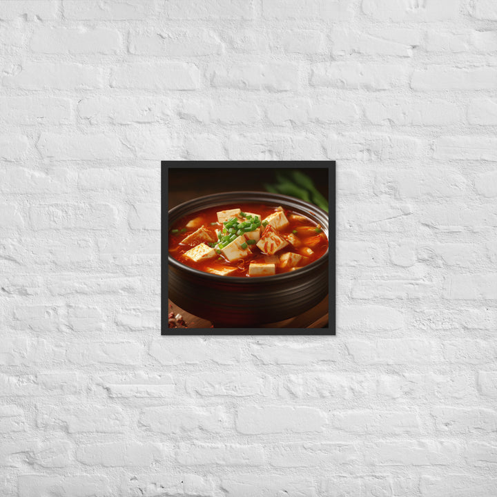 Kimchi Tofu Soup Framed poster 🤤 from Yumify.AI