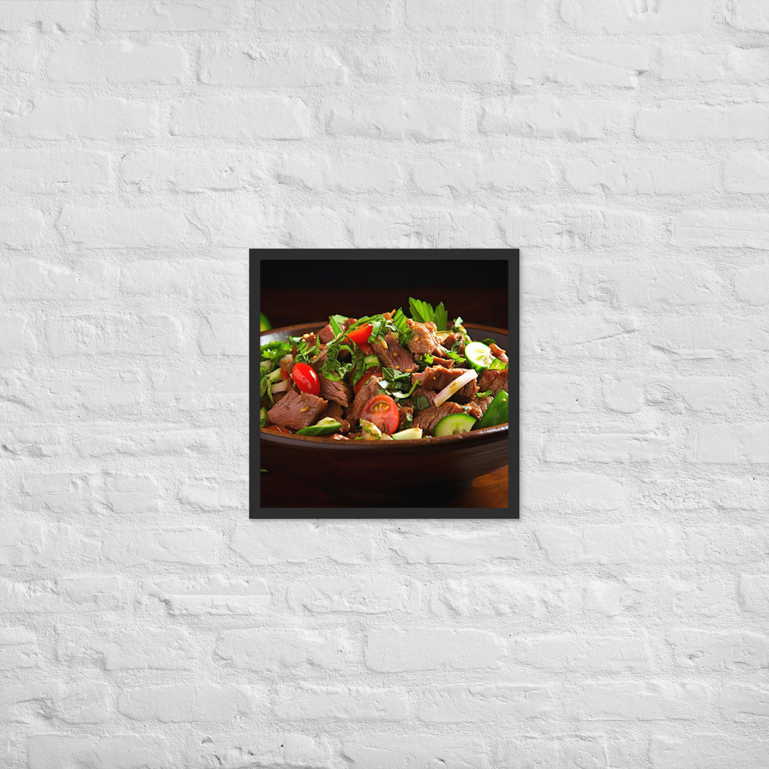 Thai Beef Salad Framed poster 🤤 from Yumify.AI