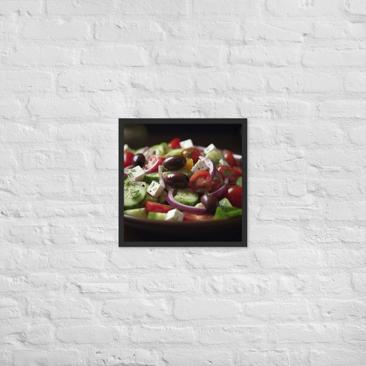 Vibrant Greek salad Framed poster 🤤 from Yumify.AI