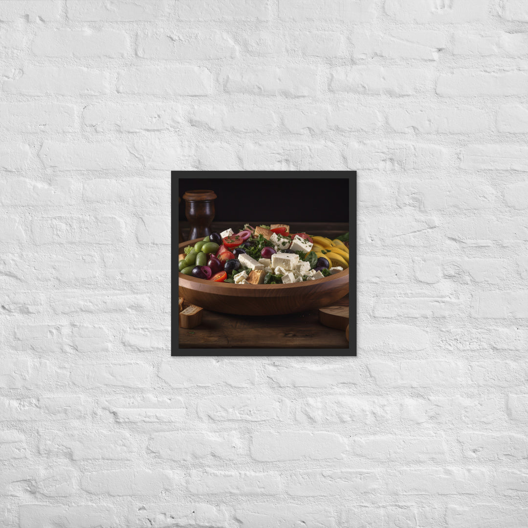 Tantalizing Greek salad Framed poster 🤤 from Yumify.AI