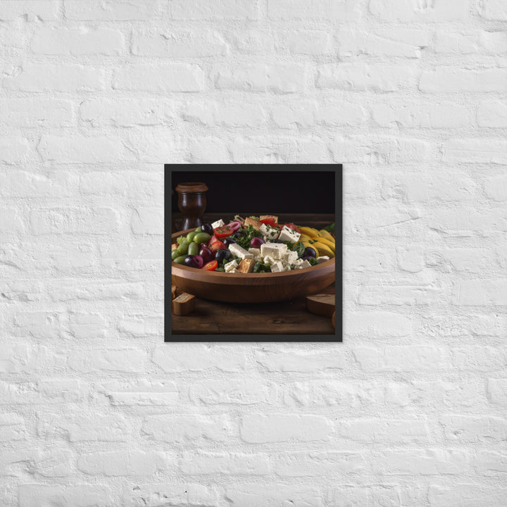 Tantalizing Greek salad Framed poster 🤤 from Yumify.AI