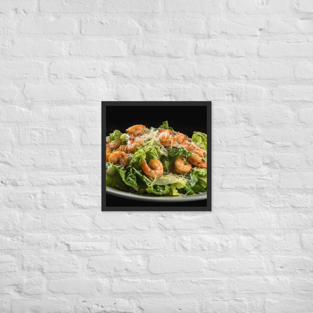 Shrimp Caesar salad Framed poster 🤤 from Yumify.AI