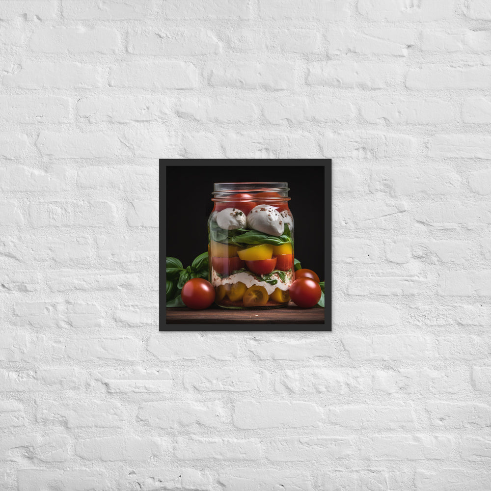 Mason Jar Caprese Salad Framed poster 🤤 from Yumify.AI