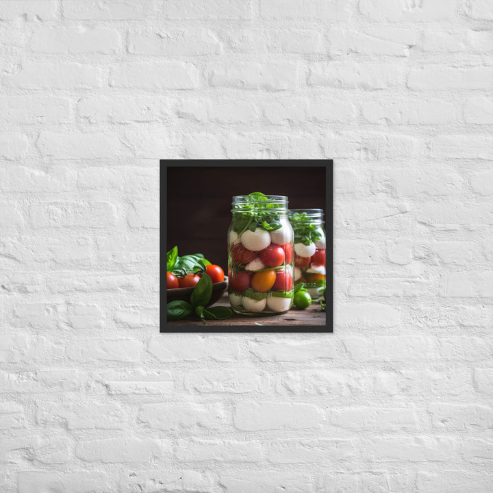 Mason Jar Caprese Salad Framed poster 🤤 from Yumify.AI