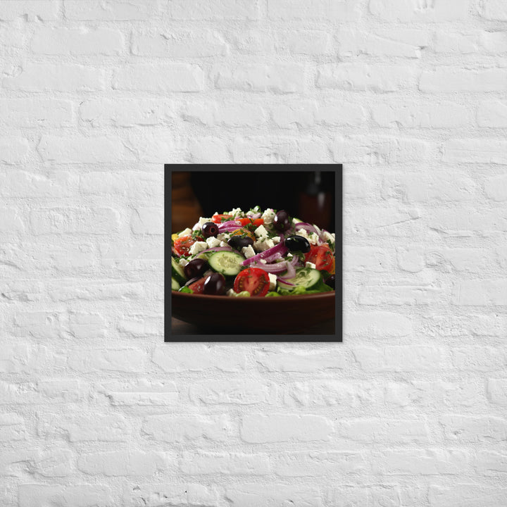 Fresh and Zesty Greek Salad Framed poster 🤤 from Yumify.AI