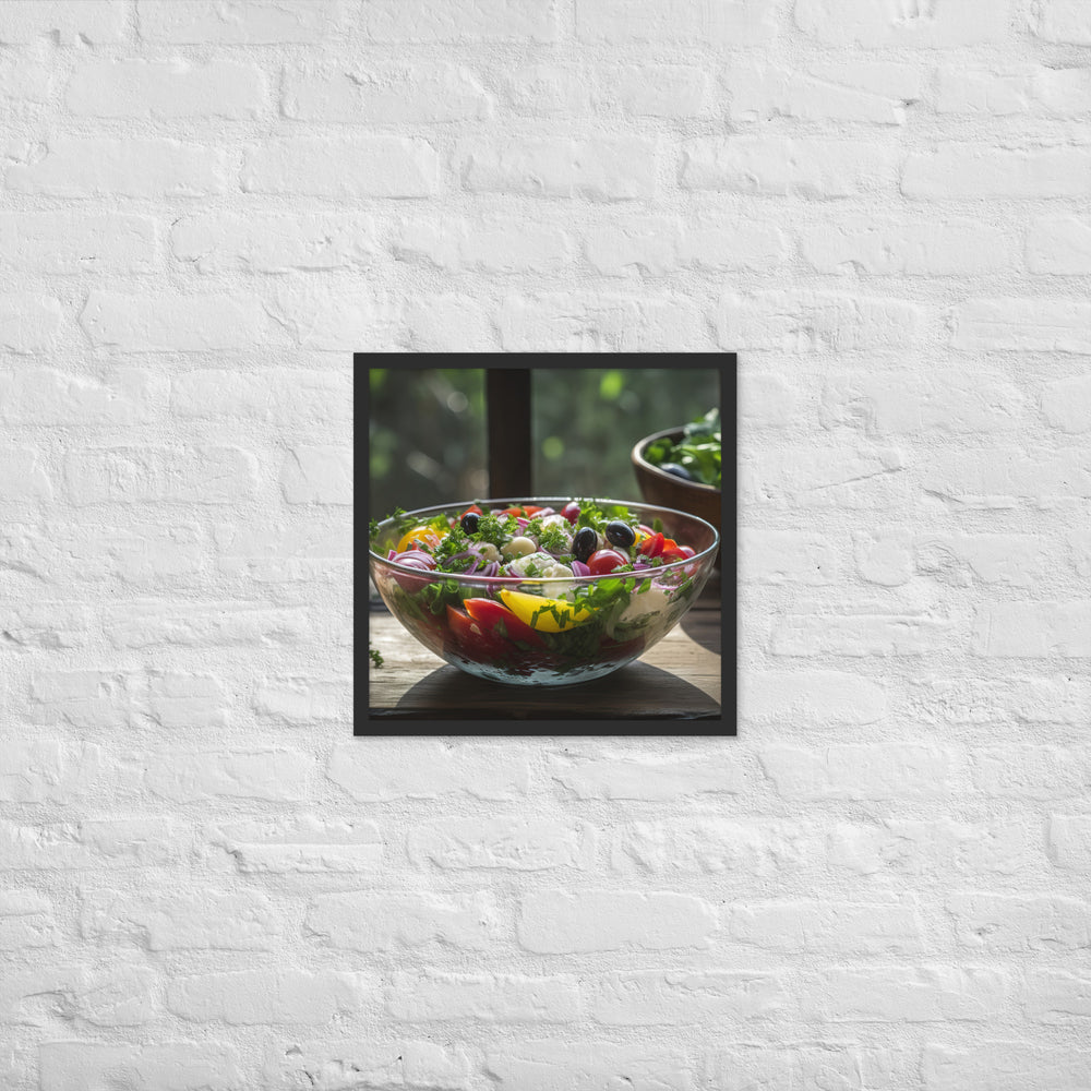 Colorful and refreshing Greek salad Framed poster 🤤 from Yumify.AI
