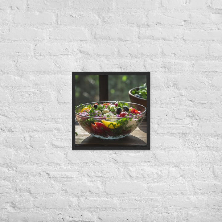 Colorful and refreshing Greek salad Framed poster 🤤 from Yumify.AI