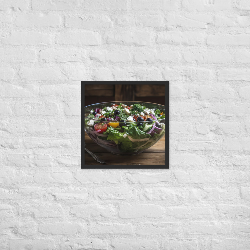 Colorful and refreshing Greek salad Framed poster 🤤 from Yumify.AI