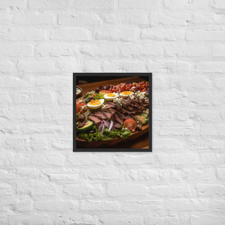 Cobb salad with grilled steak Framed poster 🤤 from Yumify.AI