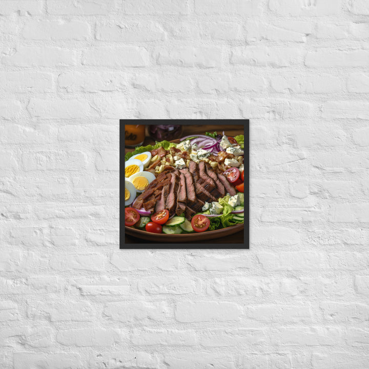 Cobb salad with grilled steak Framed poster 🤤 from Yumify.AI