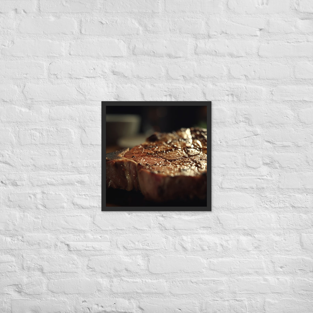 T-Bone Steak Rare and Delicious Framed poster 🤤 from Yumify.AI