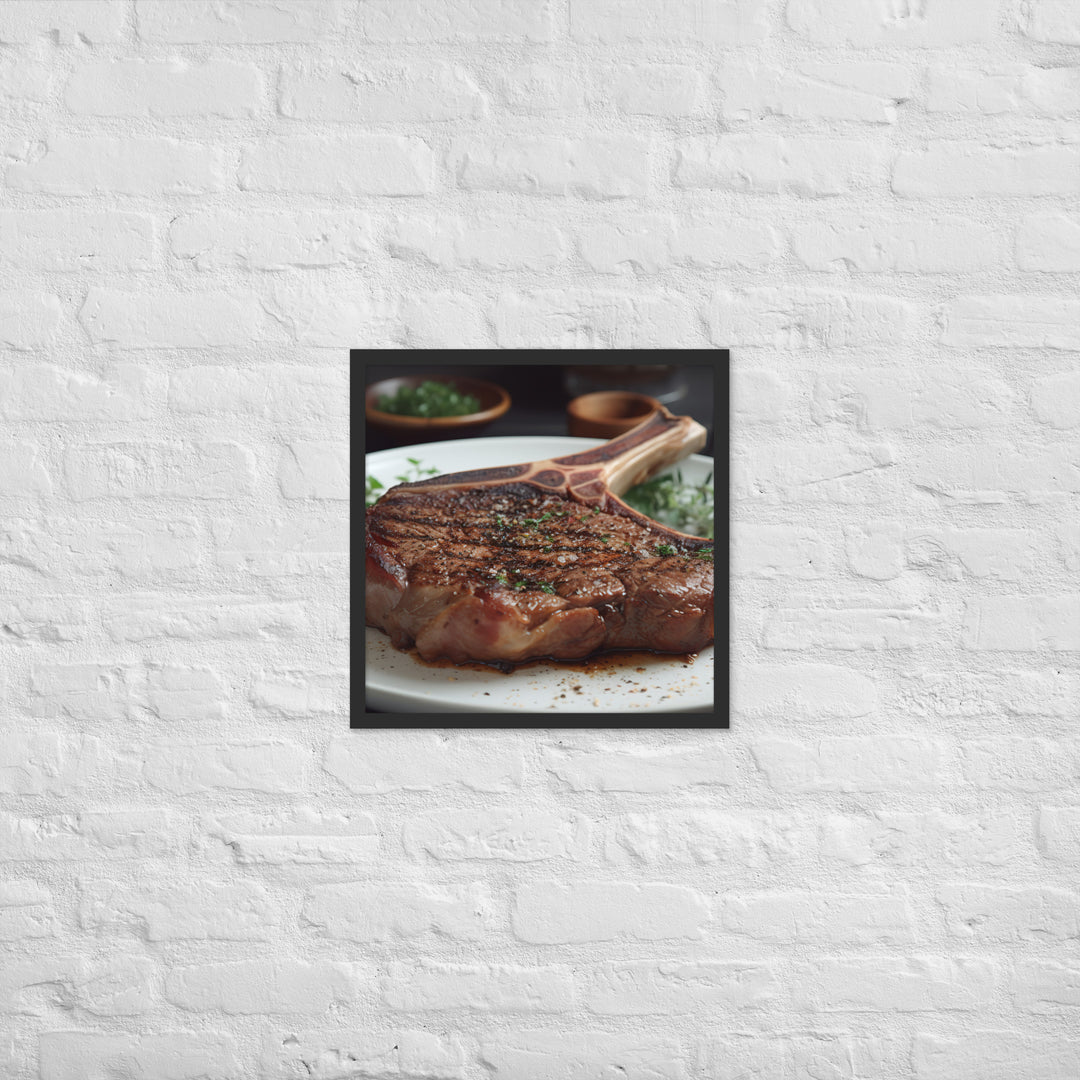 T-Bone Steak Medium Rare Framed poster 🤤 from Yumify.AI