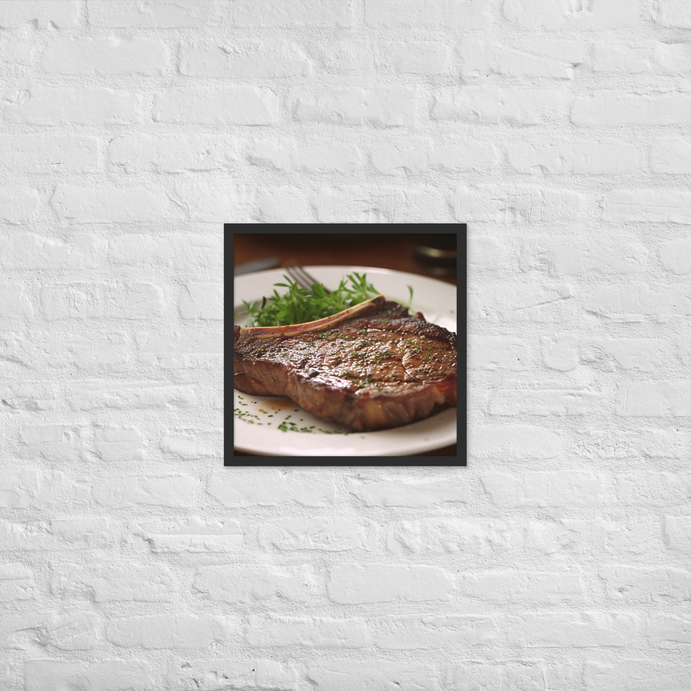 T-Bone Steak Medium Rare Framed poster 🤤 from Yumify.AI