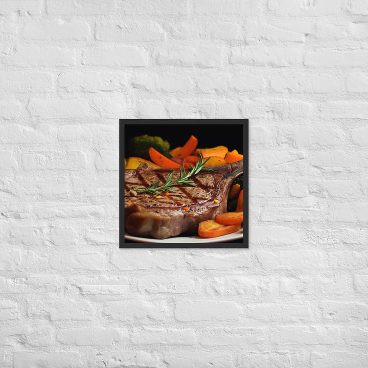 T-Bone Steak Medium Rare Framed poster 🤤 from Yumify.AI