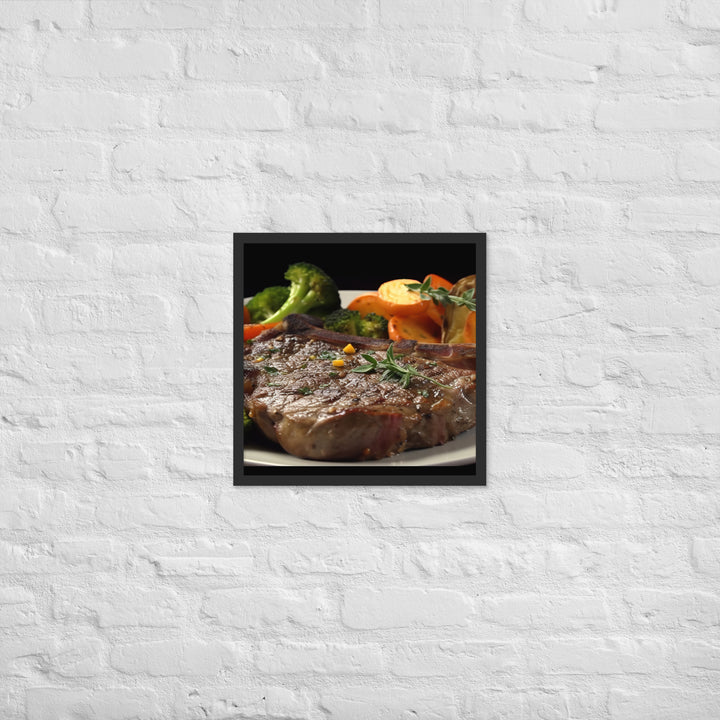 T-Bone Steak Medium Rare Framed poster 🤤 from Yumify.AI