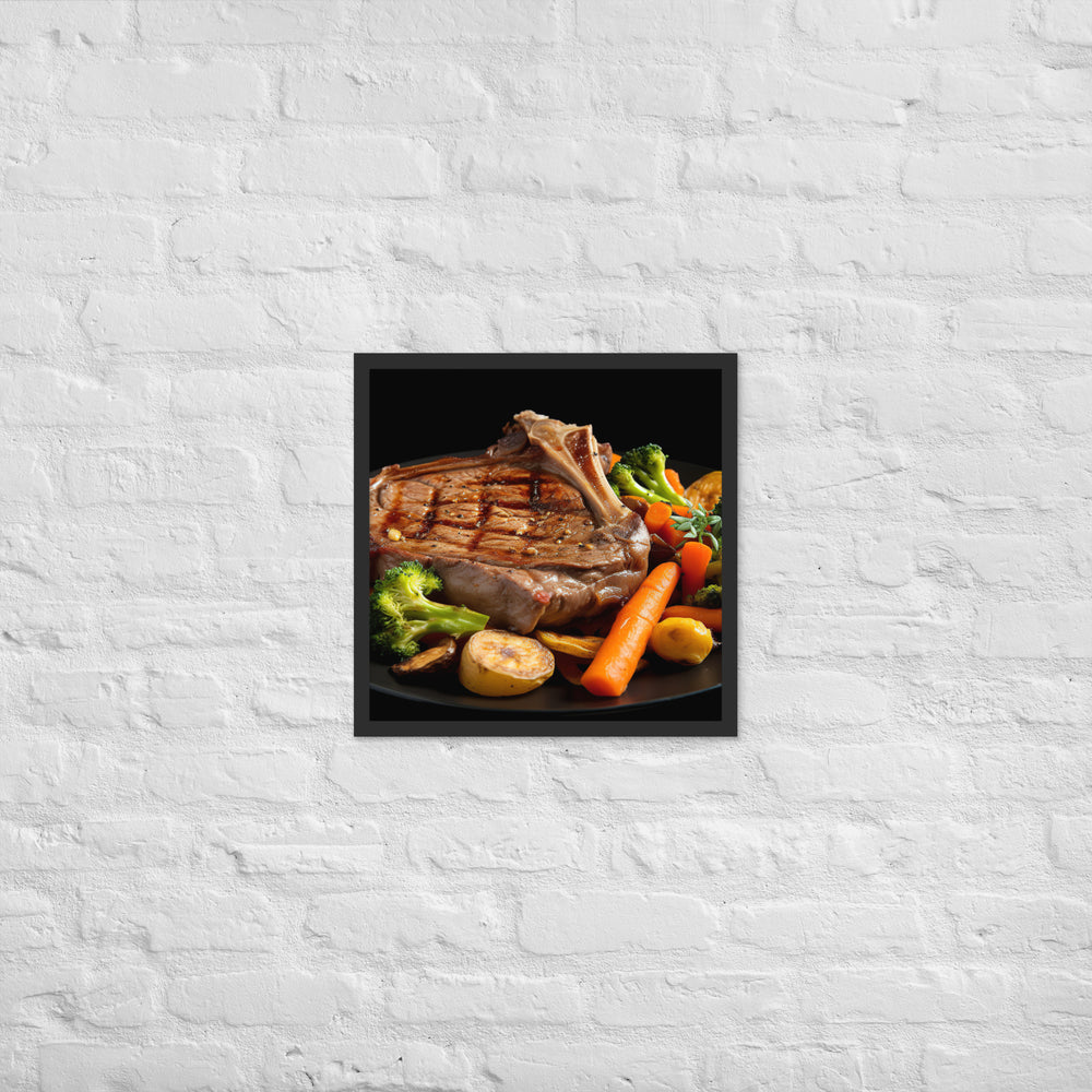 T-Bone Steak Medium Rare Framed poster 🤤 from Yumify.AI