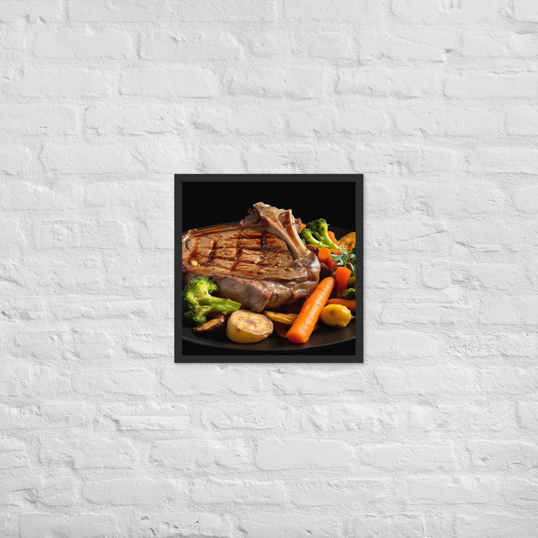 T-Bone Steak Medium Rare Framed poster 🤤 from Yumify.AI