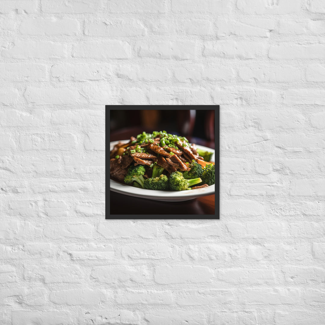 Stir Fried Flank Steak with Broccoli Framed poster 🤤 from Yumify.AI