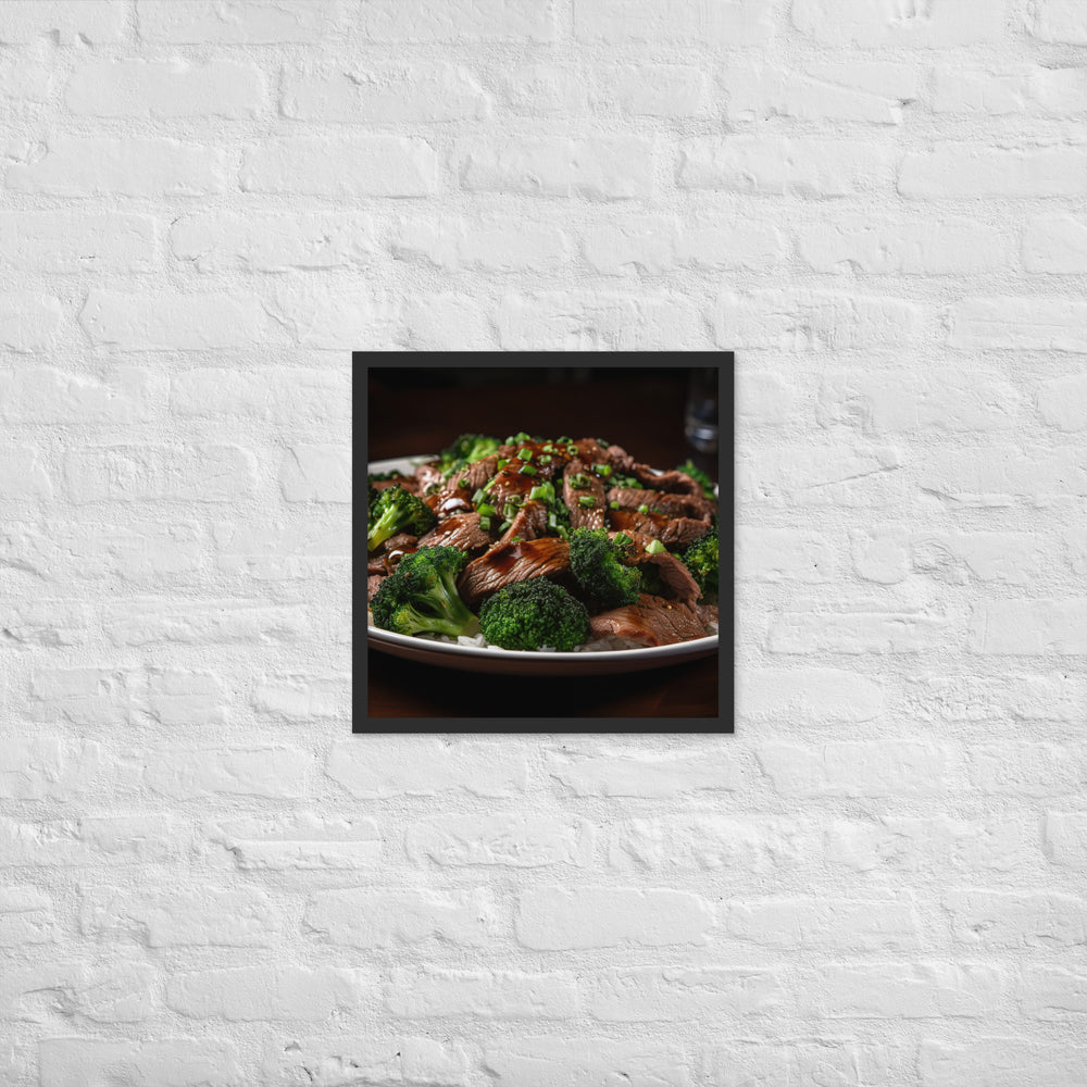 Stir Fried Flank Steak with Broccoli Framed poster 🤤 from Yumify.AI