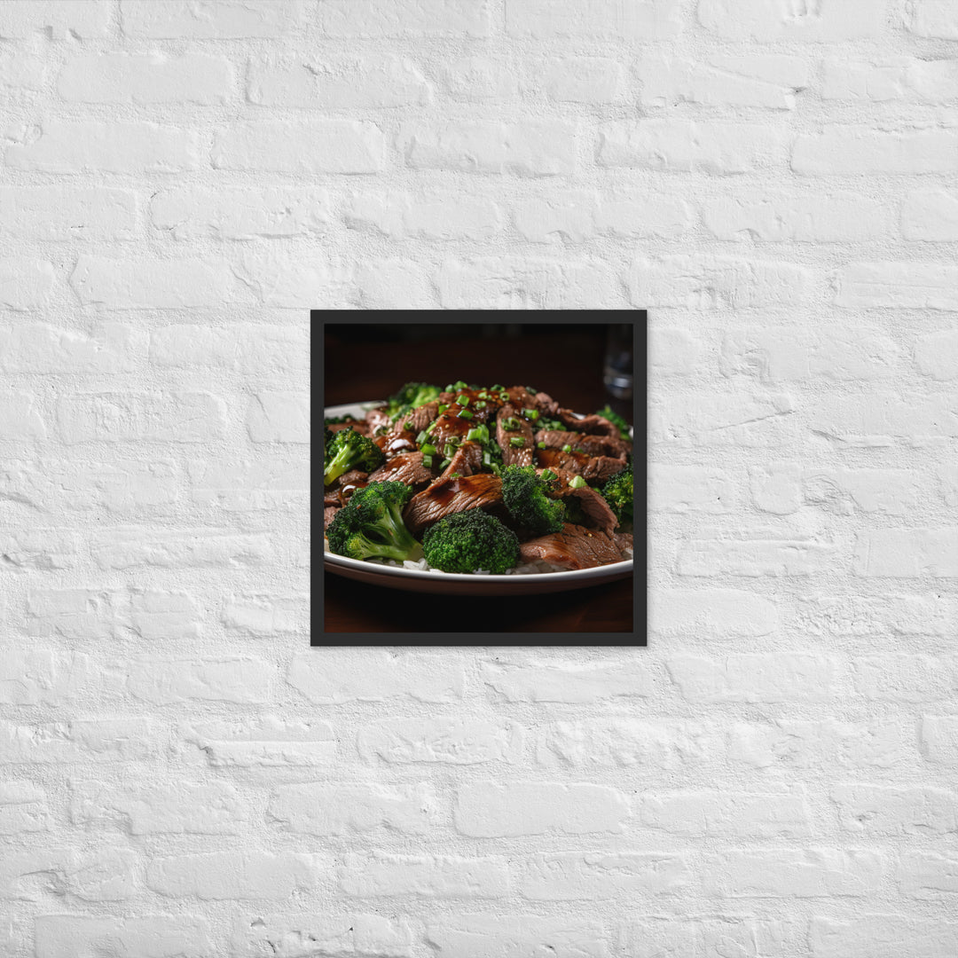 Stir Fried Flank Steak with Broccoli Framed poster 🤤 from Yumify.AI