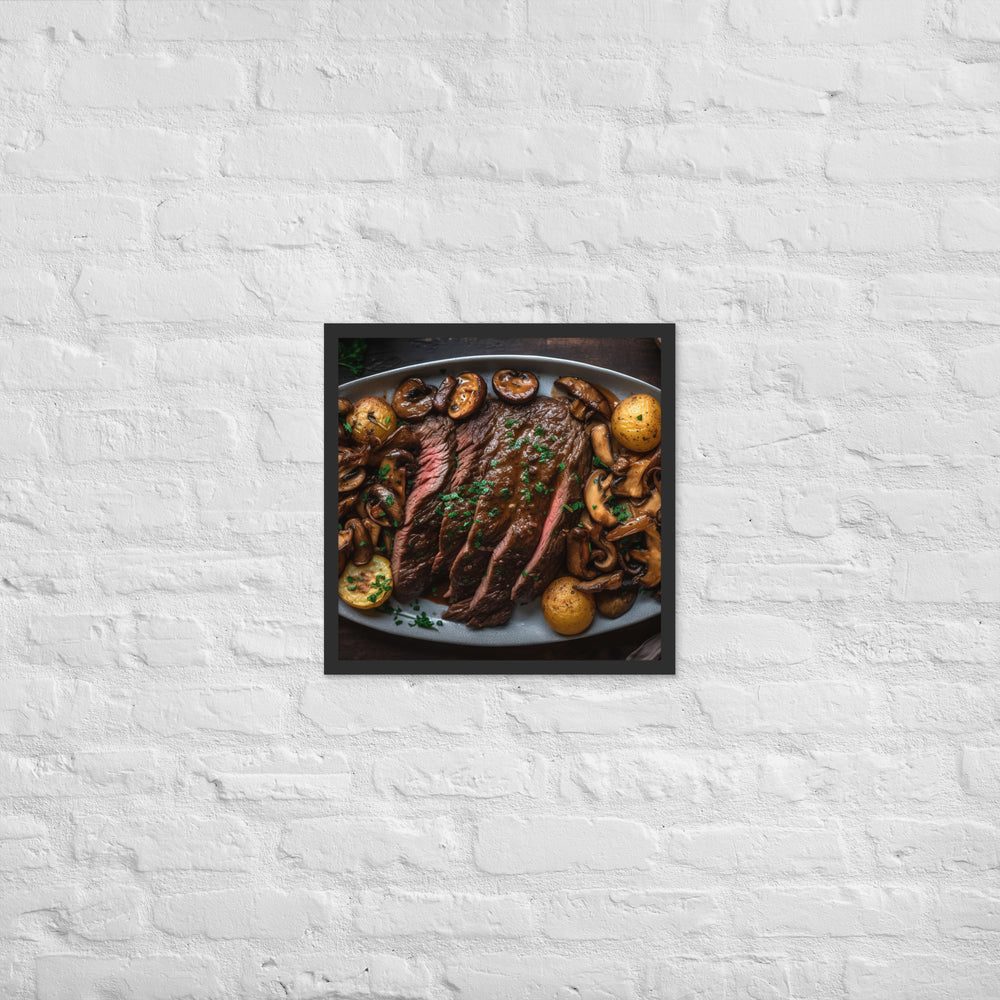 Skillet Seared Skirt Steak Framed poster 🤤 from Yumify.AI
