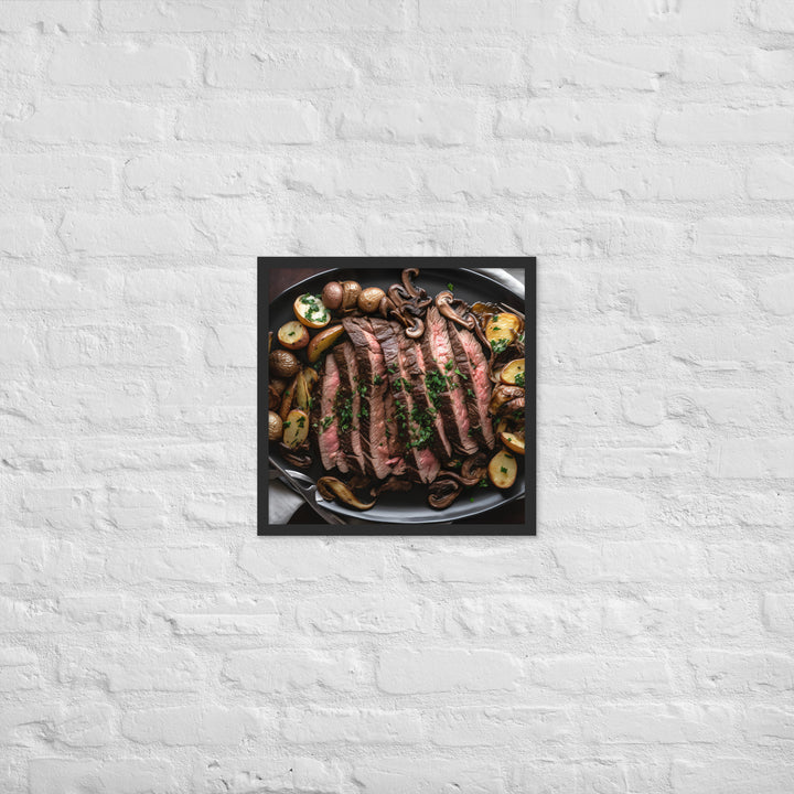 Skillet Seared Skirt Steak Framed poster 🤤 from Yumify.AI