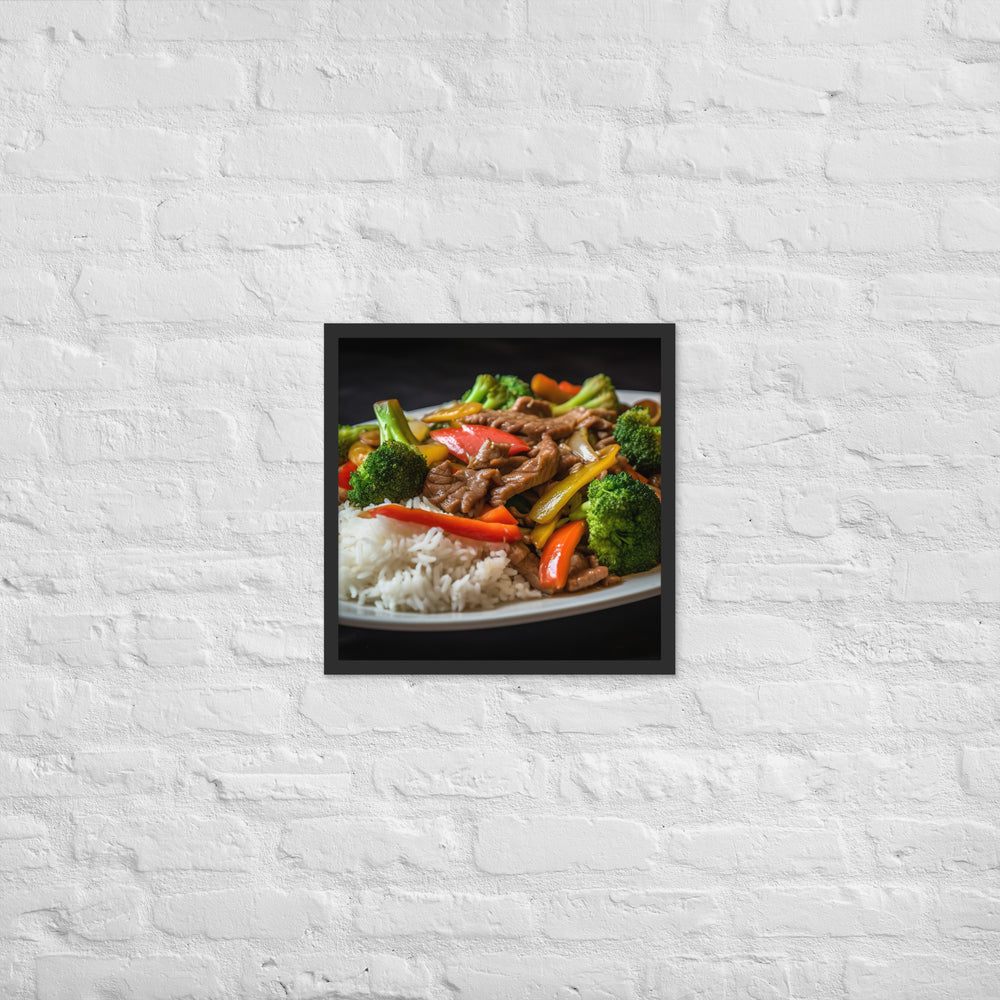 Sirloin Stir Fry with Veggies Framed poster 🤤 from Yumify.AI
