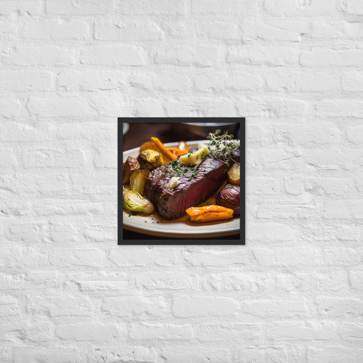 Savory Hanger Steak with Garlic Framed poster 🤤 from Yumify.AI