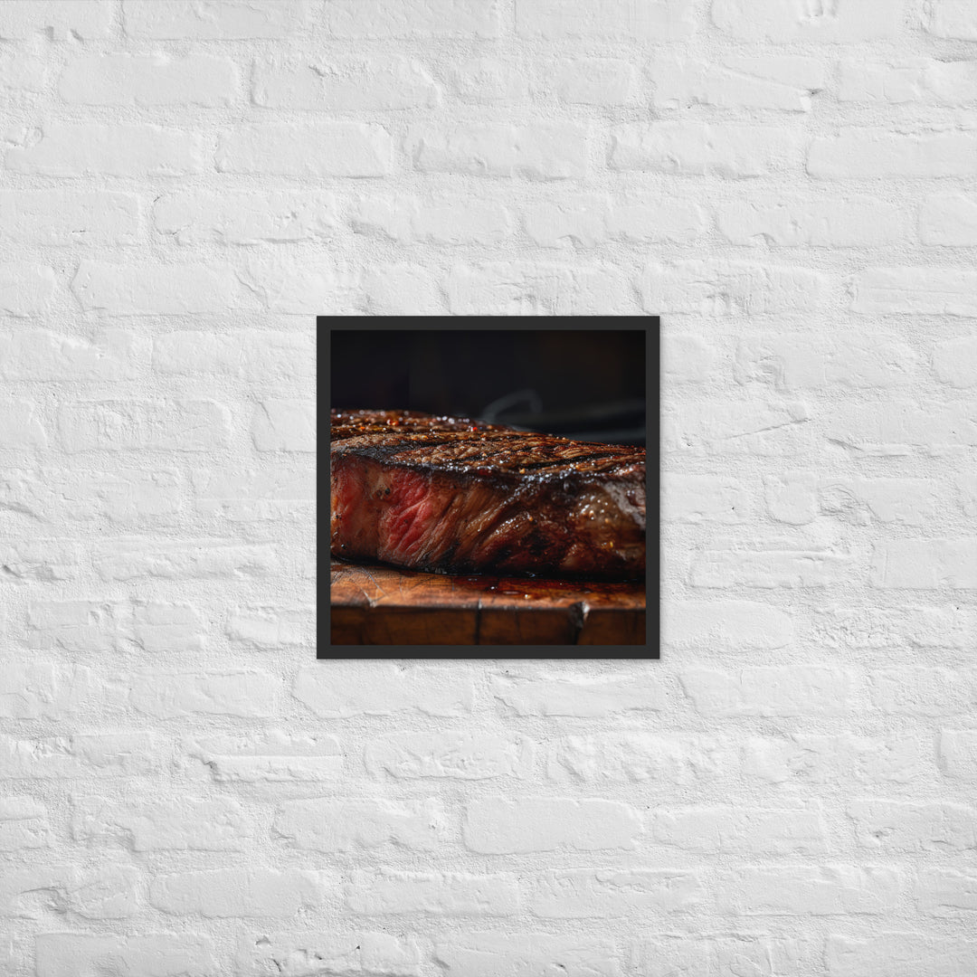 Perfectly Grilled New York Strip Steak Framed poster 🤤 from Yumify.AI