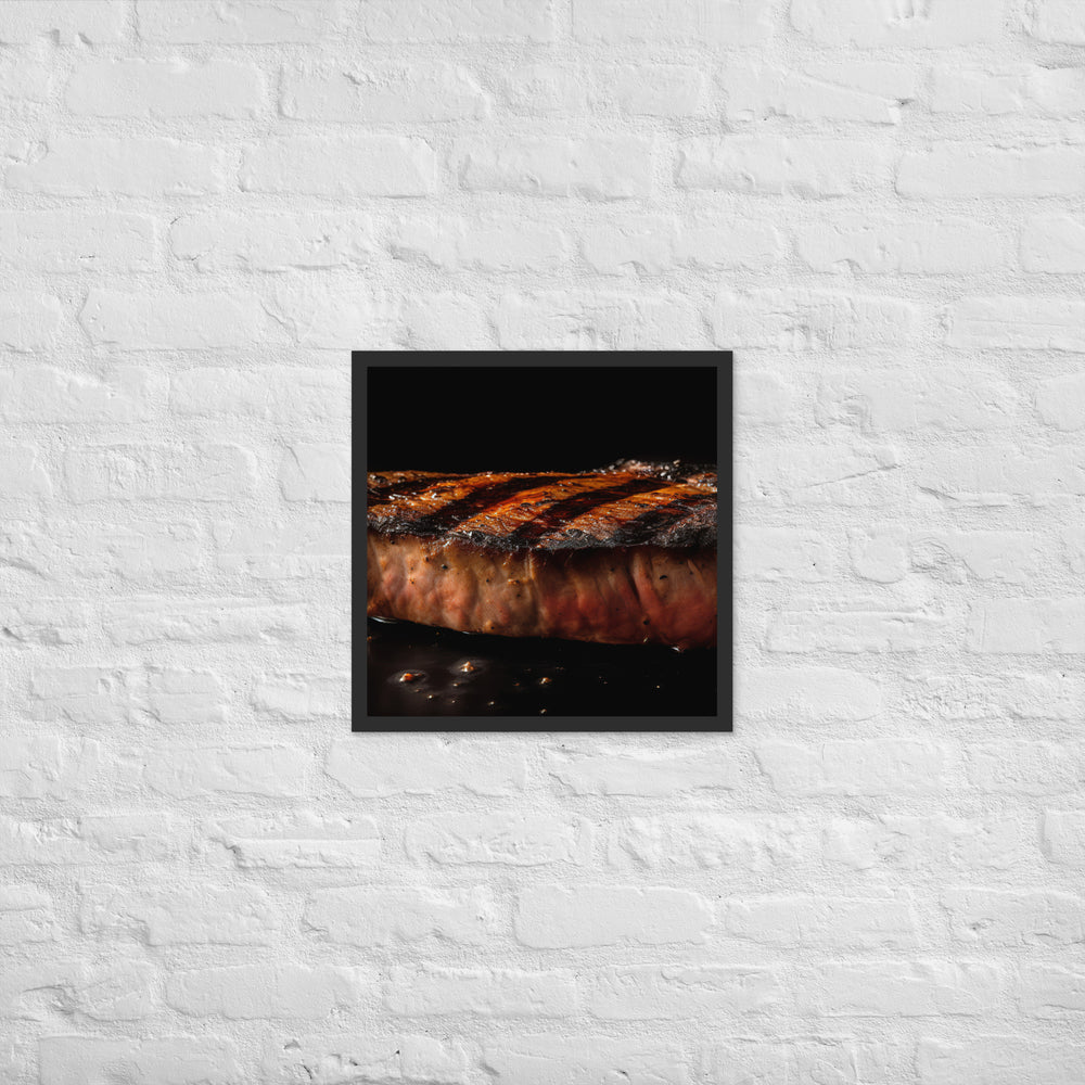 Perfectly Grilled New York Strip Steak Framed poster 🤤 from Yumify.AI