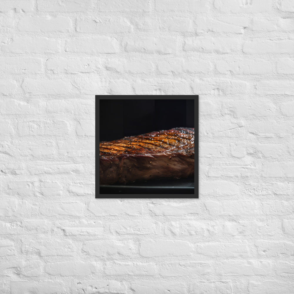 Perfectly Grilled New York Strip Steak Framed poster 🤤 from Yumify.AI