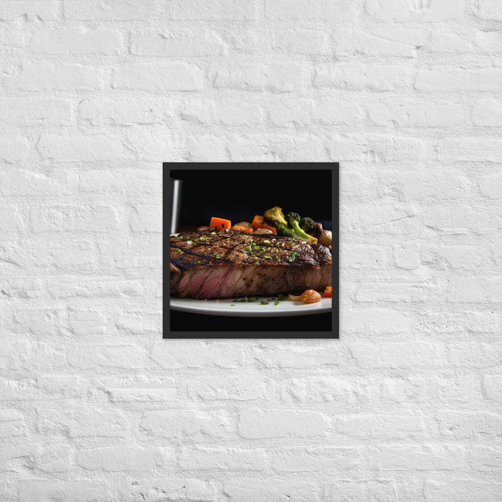 New York Strip Steak with Roasted Vegetables Framed poster 🤤 from Yumify.AI