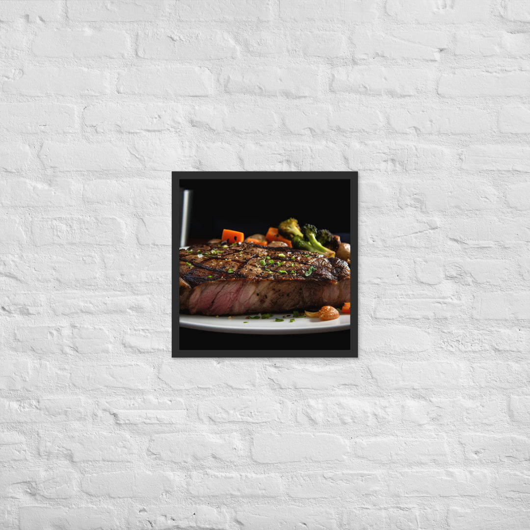 New York Strip Steak with Roasted Vegetables Framed poster 🤤 from Yumify.AI