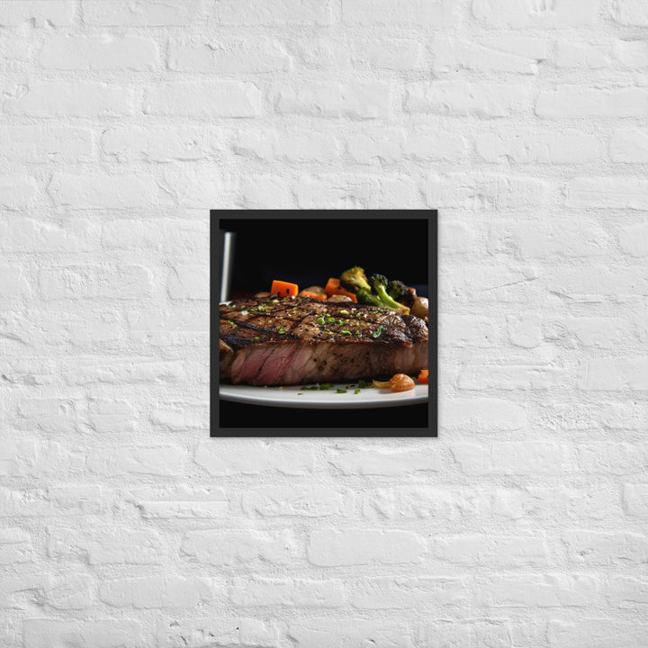 New York Strip Steak with Roasted Vegetables Framed poster 🤤 from Yumify.AI