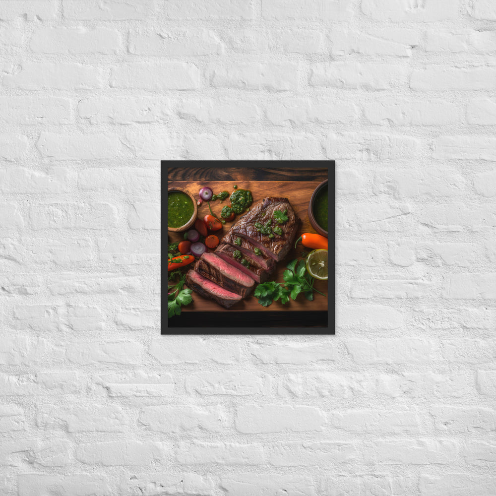 Grilled Sirloin with Chimichurri Sauce Framed poster 🤤 from Yumify.AI