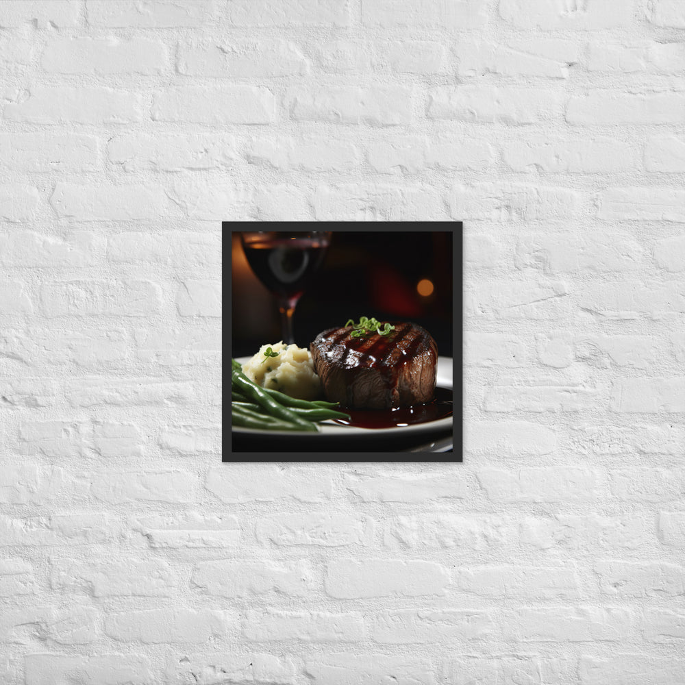 Filet Mignon with Red Wine Sauce Framed poster 🤤 from Yumify.AI