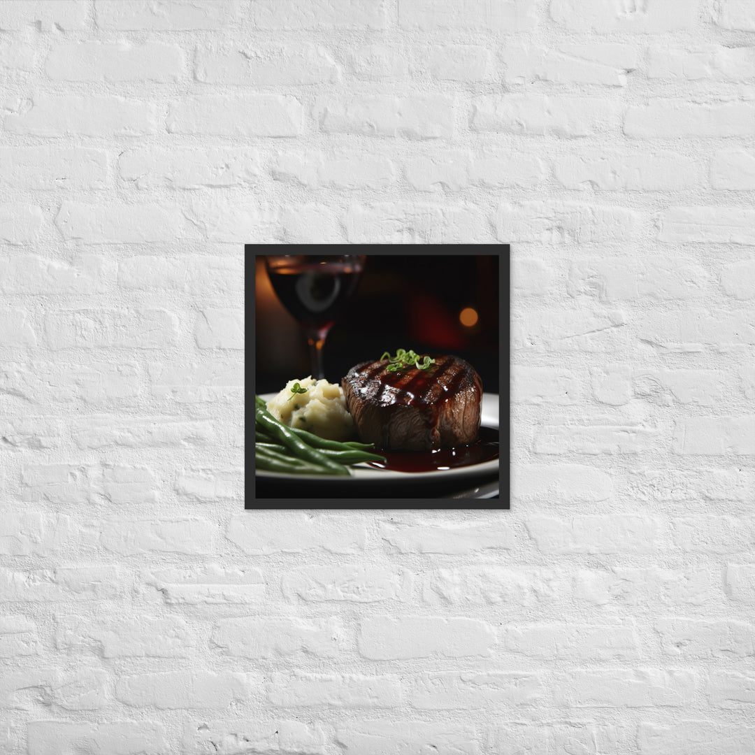 Filet Mignon with Red Wine Sauce Framed poster 🤤 from Yumify.AI