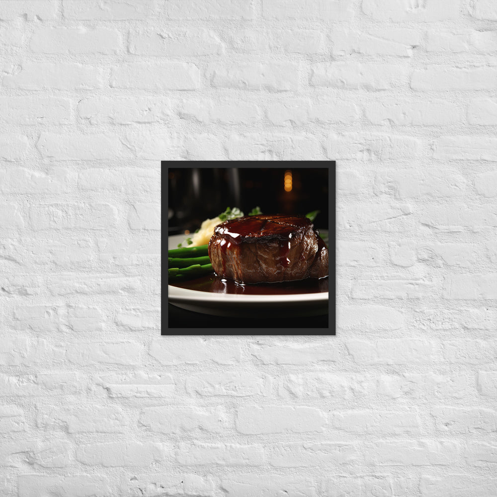 Filet Mignon with Red Wine Sauce Framed poster 🤤 from Yumify.AI