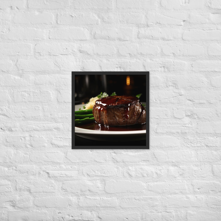 Filet Mignon with Red Wine Sauce Framed poster 🤤 from Yumify.AI