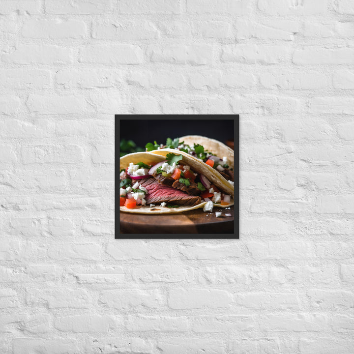 Carne Asada Tacos with Skirt Steak Framed poster 🤤 from Yumify.AI