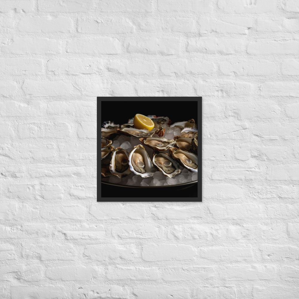 Sydney Rock Oysters on the Half Shell Framed poster 🤤 from Yumify.AI