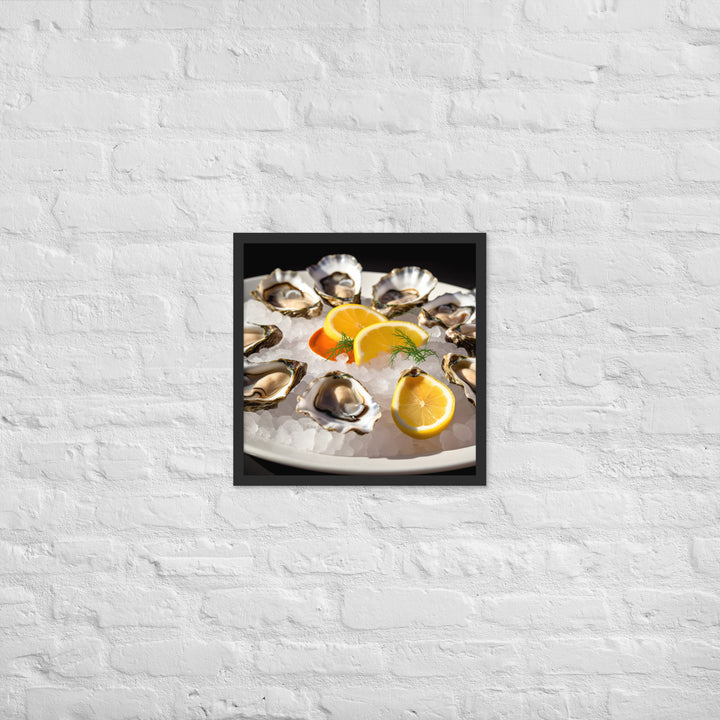 Succulent Olympia Oyster Platter Framed poster 🤤 from Yumify.AI